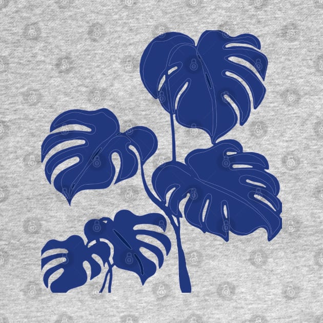 Blue Monstera Swiss Cheese Plant Cut Out Style v2 by taiche